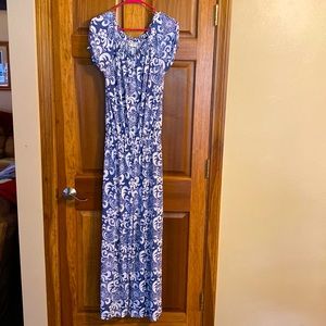 Ace fashion blue and white floral jumpsuit